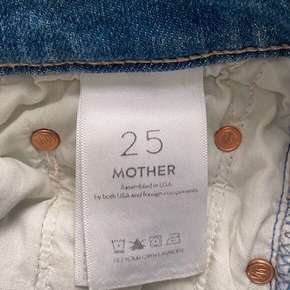 Mother Jeans Insider Crop Step Fray Stretch Straight Leg Shoot To Thrill Size 25 - Picture 7 of 7